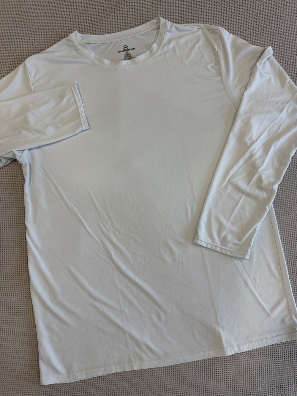 Essentials Long-Sleeve Crew Neck Shirt in White